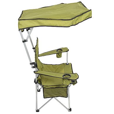 Camp N Go Portable Heavy-Duty Max Shade Quad Camping Chair with Cup Holders and Carrying Bag