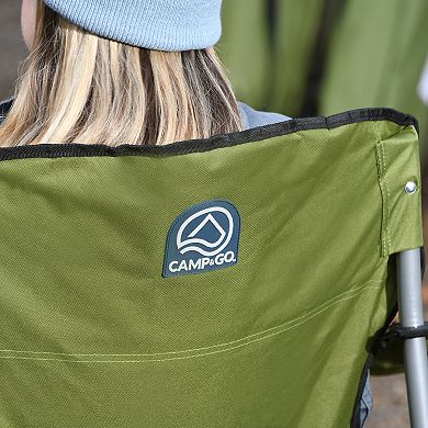 Camp N Go Heavy-Duty Heated Quad Outdoor Camping Chair with 18-in. USB Cable, Storage Compartment, and Cup Holder