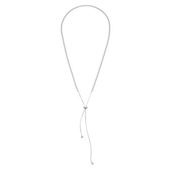 Sterling Silver Cubic Zirconia Lariat Necklace