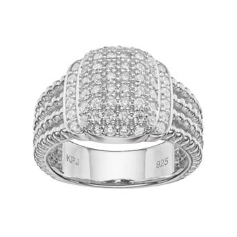 Sterling Silver Cubic Zirconia Pave Ring