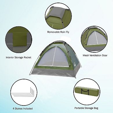 Wakeman Outdoors 2-Person Camping Tent with Rain Fly and Carrying Bag