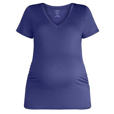Maternity Motherhood® Side Ruched V-Neck Tee