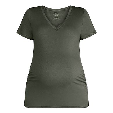 Maternity Motherhood® Side Ruched V-Neck Tee