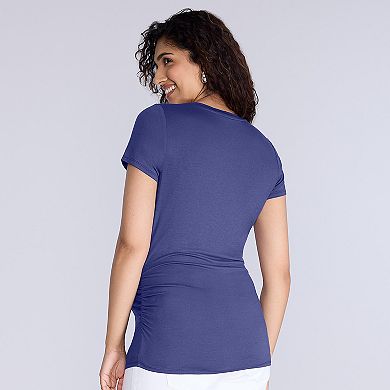 Maternity Motherhood® Side Ruched V-Neck Tee