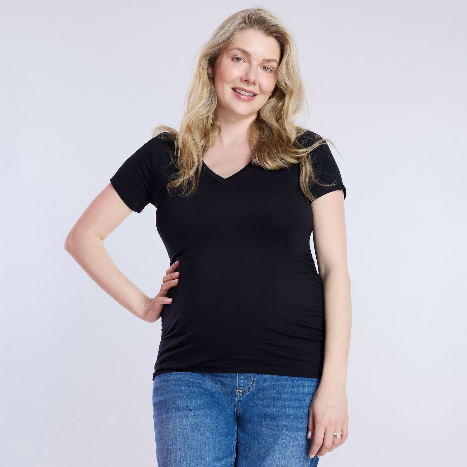 Maternity Motherhood® Side Ruched V-Neck Tee - Kohl's