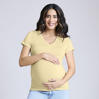 Maternity Motherhood® Side Ruched V-Neck Tee