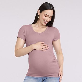 Maternity Motherhood® Side Ruched V-Neck Tee