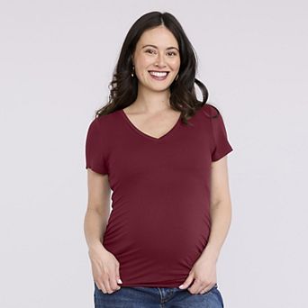 Maternity Motherhood® Side Ruched V-Neck Tee