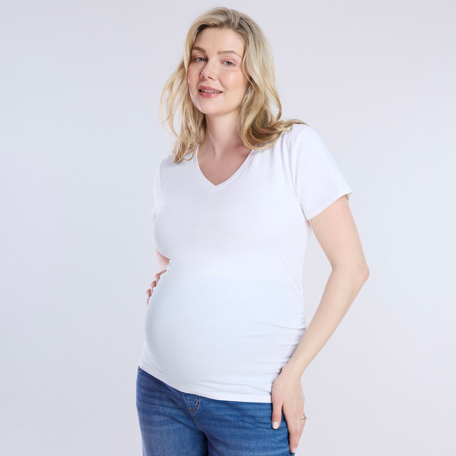 売れ筋商品|||マザーフッドマタニティ カットソー トップス レディース Maternity Scoop Neck Side-Ruched Tank Top - Motherhood Black Side Ruched Maternity Tank Top