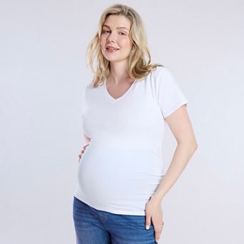 Maternity Motherhood® Side Ruched V-Neck Tee