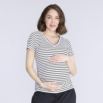 Maternity Motherhood® Side Ruched V-Neck Tee