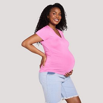Maternity Motherhood® Side Ruched V-Neck Tee