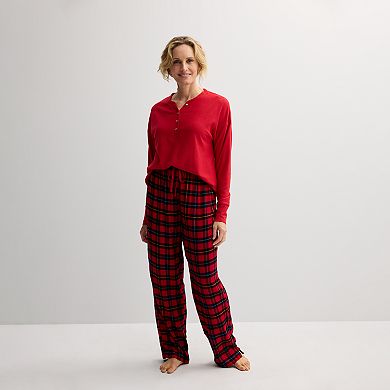 Women's Croft & Barrow® 2-pc. Pajama Top & Pajama Bottom Sleep Set