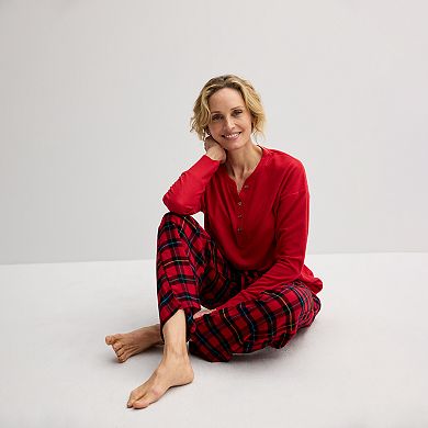 Women's Croft & Barrow® 2-pc. Pajama Top & Pajama Bottom Sleep Set