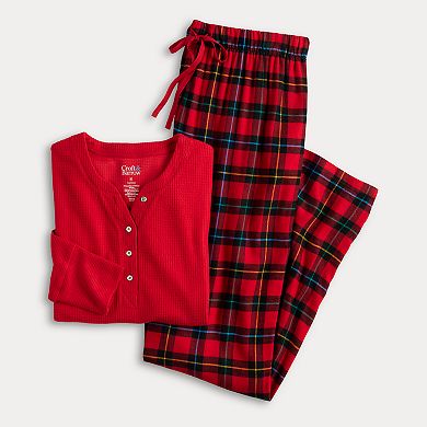 Women's Croft & Barrow® 2-pc. Pajama Top & Pajama Bottom Sleep Set