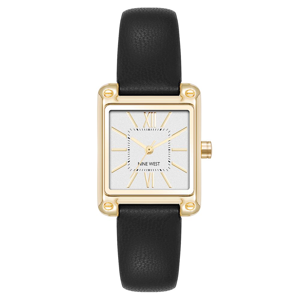 Nine West Women's Rose Gold Tone Gray Strap Watch - 46205
