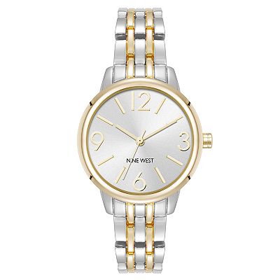 Nine West Women\'s Silver And Gold Analog Quartz Sunray Octagonal Bracelet Watch Amazon.com: Nine West Women main image 4