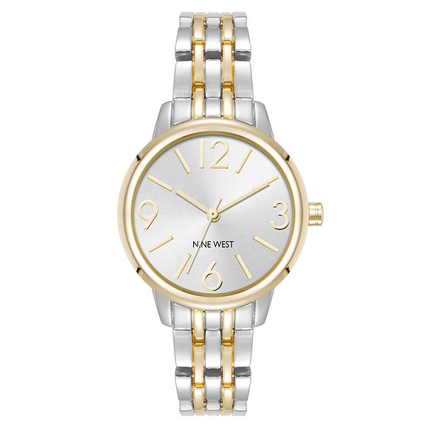 Nine West Women\'s Silver Gold Analog Quartz Textured Dial Classic Bracelet Watch NINE WEST Womens Quartz Watch Silver Gold Two Tone Bracelet  main image 2