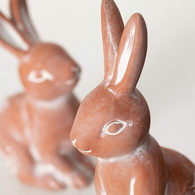 Sullivan's 2-Piece Terracotta Bunny Figurine Set