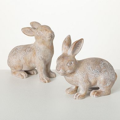 Haven Living 2-Piece Resting Stance Bunny Statues Set
