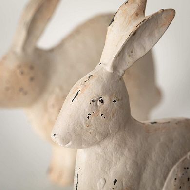 Sullivan's 2-Piece Large Rustic Bunny Figurines Set
