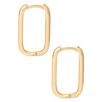 Style Your Way Sterling Silver Rectangle Hoop Earrings