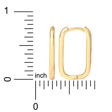 Style Your Way Sterling Silver Rectangle Hoop Earrings