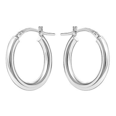 Style Your Way Sterling Silver Oval Hoop Earrings
