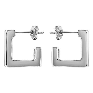 Style Your Way Sterling Silver Square Hoop Earrings