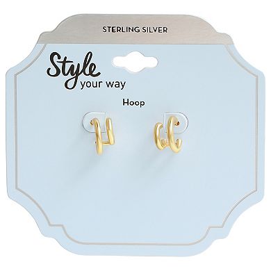 Style Your Way Gold Over Silver Double Hoop Earrings