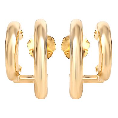 Style Your Way Gold Over Silver Double Hoop Earrings