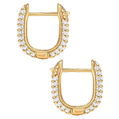 Style Your Way Gold Over Silver Cubic Zirconia Huggie Hoop Earrings