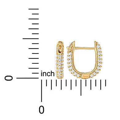 Style Your Way Gold Over Silver Cubic Zirconia Huggie Hoop Earrings
