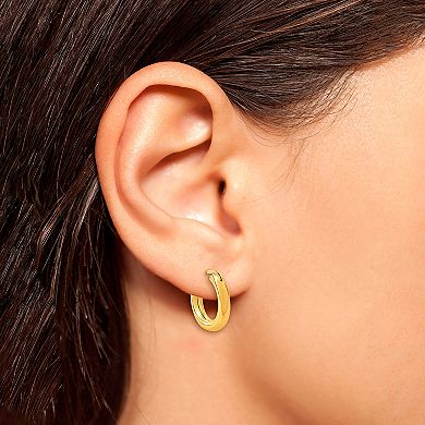 Style Your Way Gold Over Silver Comfort Closure Hoop Earrings