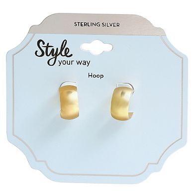 Style Your Way Gold Over Silver Small Hoop Earrings