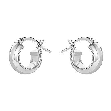 Style Your Way Sterling Silver Tube Hoop Earrings