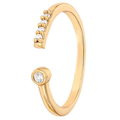 Style Your Way Gold Over Silver Cubic Zirconia Ring 2-piece Set