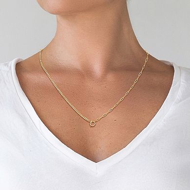 Style Your Way Gold Over Silver Paper Clip & Curb Link Chain Necklace