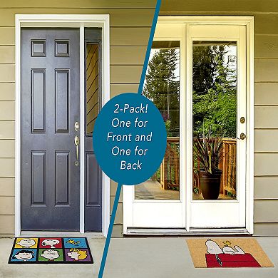 Peanuts House Patch Coir Door Mat 2-pk.