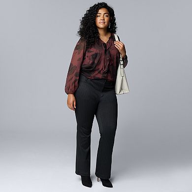 Plus Size Simply Vera Vera Wang Mid Rise 5-Pocket Ponte Bootcut Pants