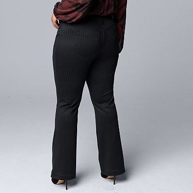 Plus Size Simply Vera Vera Wang Mid Rise 5-Pocket Ponte Bootcut Pants