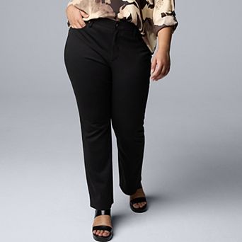 Plus Size Simply Vera Vera Wang Mid Rise 5-Pocket Ponte Bootcut Pants