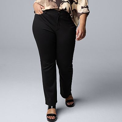 Plus Size Simply Vera Vera Wang Mid Rise 5-Pocket Ponte Bootcut