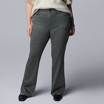 Plus Size Simply Vera Vera Wang Mid Rise 5-Pocket Ponte Bootcut Pants