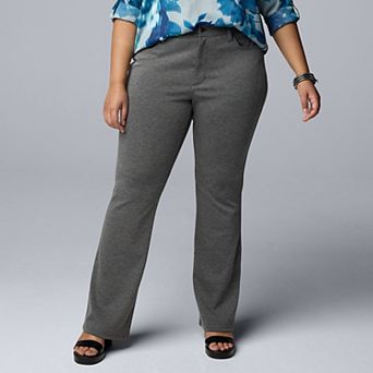 Plus Size Simply Vera Vera Wang Mid Rise 5-Pocket Ponte Bootcut Pants