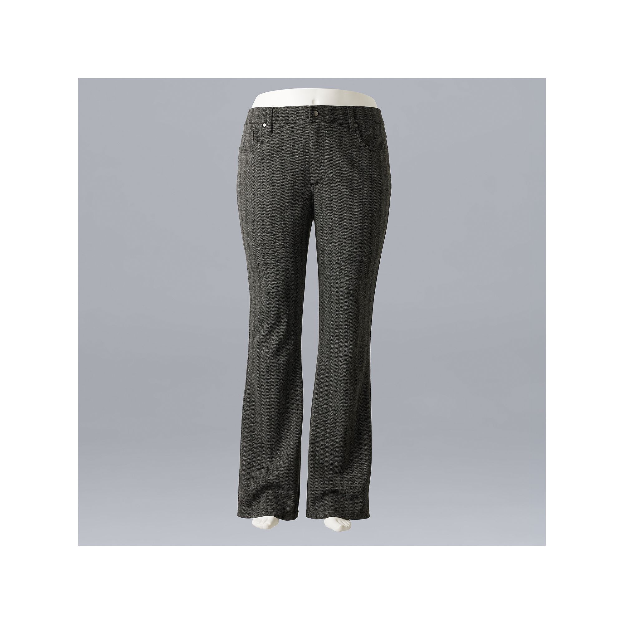 Plus Size Simply Vera Vera Wang Mid Rise 5-Pocket Ponte Bootcut Pants, Wome