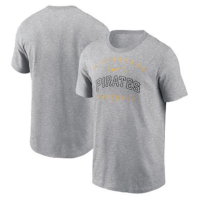 Men's Nike Heather Gray Pittsburgh Pirates Home Team Athletic Arch T-Shirt