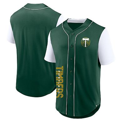 Men's Fanatics Branded Green Portland Timbers Balance Fashion Baseball Jersey