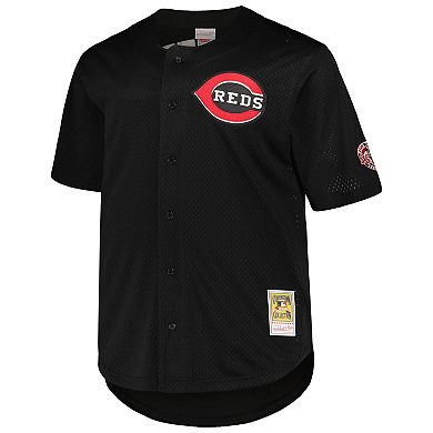 Men's Mitchell & Ness Ken Griffey Jr. Black Cincinnati Reds Big & Tall Cooperstown Mesh Batting Practice Jersey