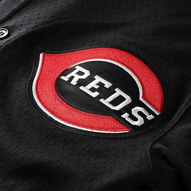 Men's Mitchell & Ness Ken Griffey Jr. Black Cincinnati Reds Big & Tall Cooperstown Mesh Batting Practice Jersey